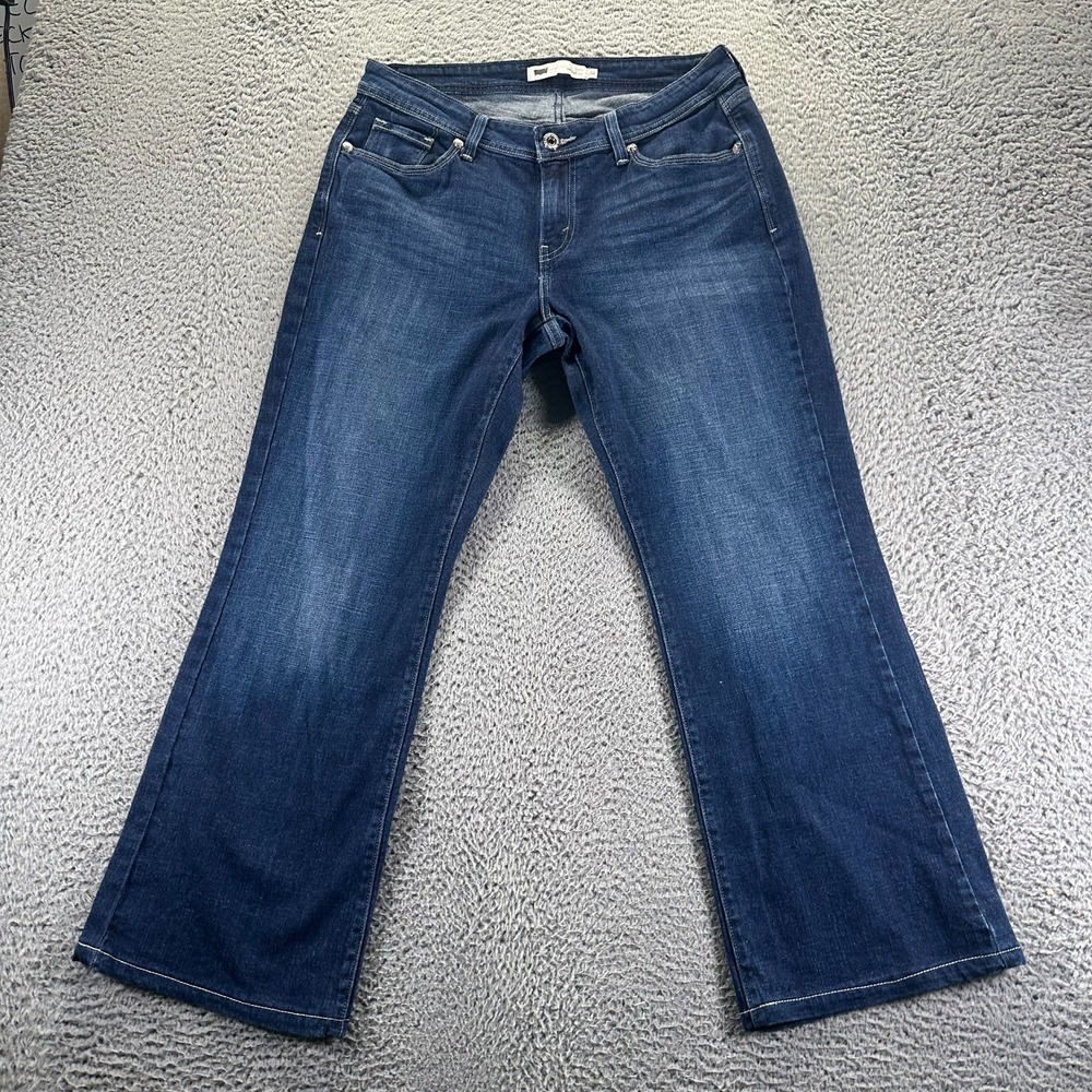 Levi's 529 Jeans Women 12 Blue Cotton Denim Curvy Bootcut Workwear Faded Stretch